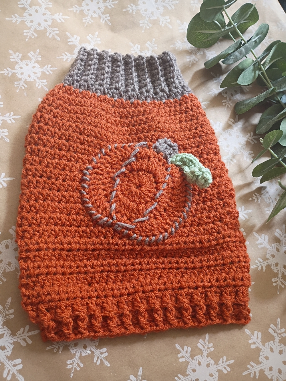 Pumpkin Spice And Puppy Nice Handmade Crocheted Small Dog Sweater